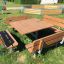 Aménagement de sièges extérieurs en bois Table & Bench Quadro.