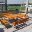 Ensemble extérieur Table & Bench Quadro sur une terrasse.