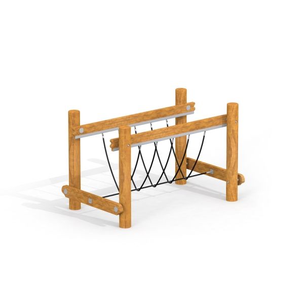 Structure de jeu pont de corde en bois Kongo