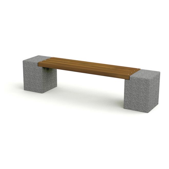 Un banc en bois et béton Vega de Lars Laj.