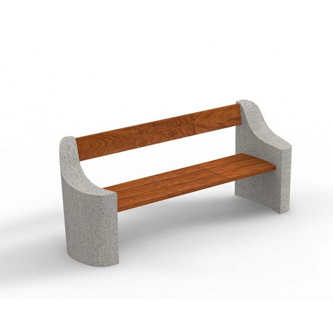 Banc en béton et bois Dona pour usage extérieur.