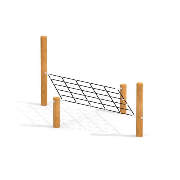 Équipement de jeu Diamond net avec poteaux en bois et filet noir