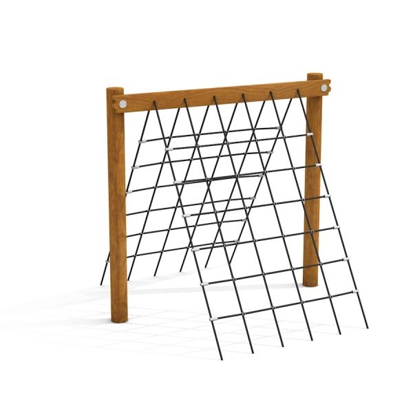 Structure d’escalade en bois avec filet, Butterfly climbing net.