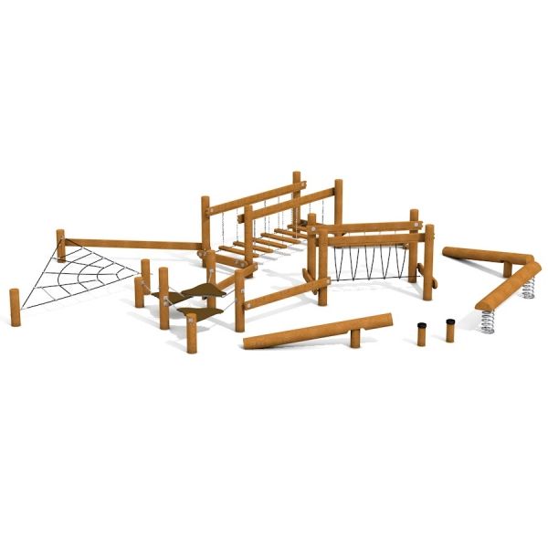 Sahara structure de terrain de jeu extérieure en bois avec parcours d’obstacles