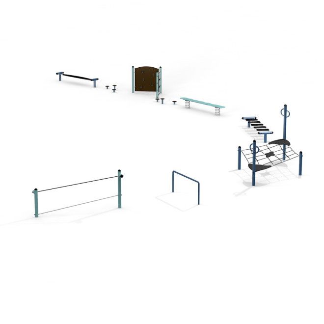 Ensemble d'équipements d'escalade et d'équilibre pour aire de jeux Wonderland Trim Trail