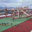 Équipement de terrain de jeu en bois Jumping pegs' avec structure d’escalade et plateformes de marche en extérieur