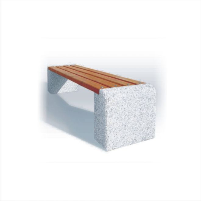 Banc de parc en béton et en bois Wika.