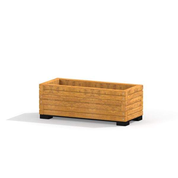 Wooden flowerpot II, jardinière de jardin rectangulaire en bois.