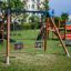 Swing Frame (double swing) dans une aire de jeux avec sièges colorés
