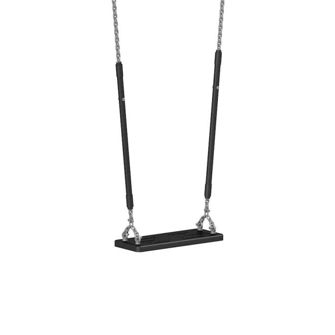 Swing seat: Safety seat en noir avec des chaînes métalliques