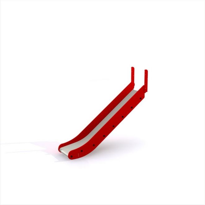 Slide rouge pour aire de jeux.