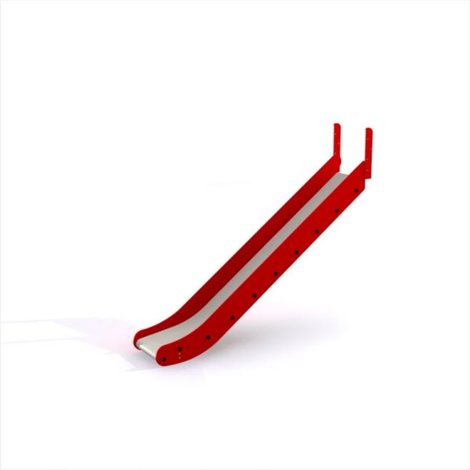 Équipement de terrain de jeu Slide rouge isolé sur fond blanc.