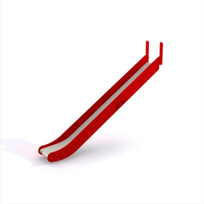 Slide rouge pour aire de jeux.