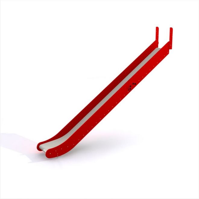 Slide rouge pour aires de jeux.
