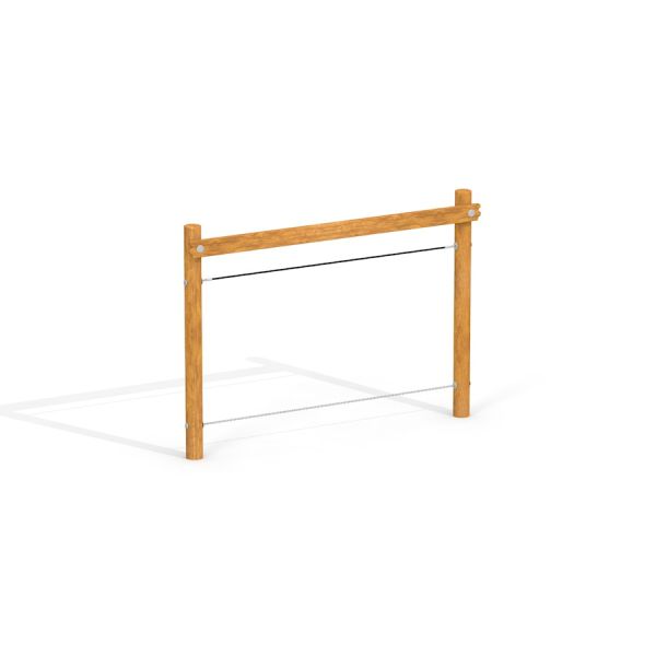Structure de jeu Bamboo avec cadre en bois et barres horizontales.