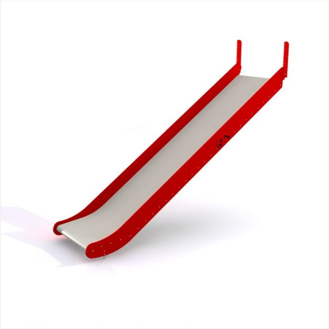 Slide rouge pour aire de jeux.