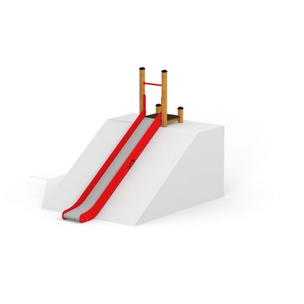 Toboggan rouge sur un monticule blanc d’aire de jeux, Hill Slide SL180.