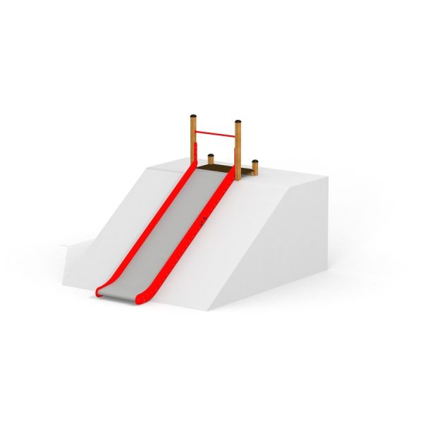 Toboggan rouge pour enfants Hill Slide Wide SLW210 sur plateforme blanche