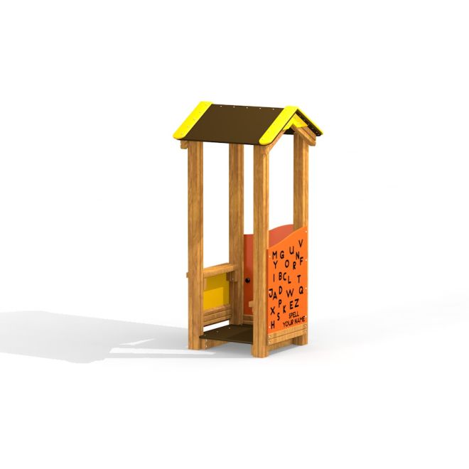 Bravo single playhouse avec structure en bois et panneaux sur le thème de l’alphabet