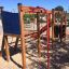 Structure de jeux en bois avec cadre d’escalade et toboggan, Zebra single slide.