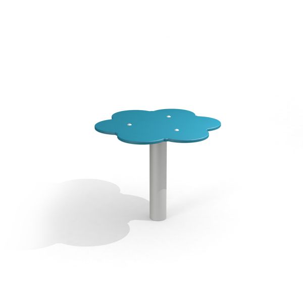 Table d’extérieur pour enfants Daisy avec un plateau bleu en forme de fleur.