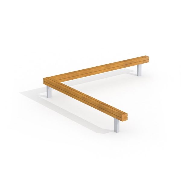 Structure de poutre d'équilibre en bois pour aires de jeux.