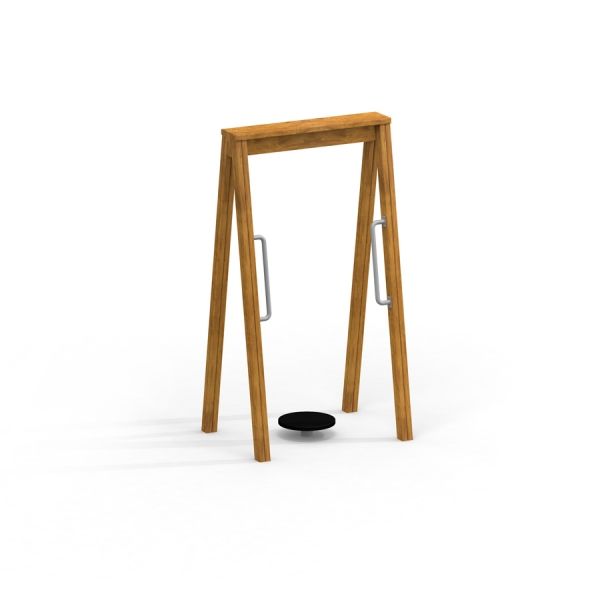 Équipement de fitness extérieur Training twist avec structure en bois et poignées