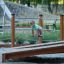 Training twist & sit équipement de jeu avec composants en bois et en métal pour l'équilibre des enfants an