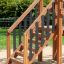 Échelle d'escalade d'aire de jeux en bois avec barres de sécurité noires - Trap rock.