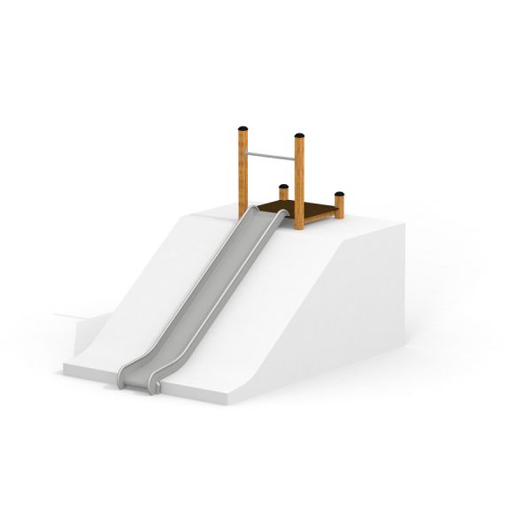 Toboggan pour enfants Hill Slide STS 180 avec structure en bois et glissière en métal.