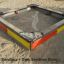 Dino sandbox base dans un bac à sable carré
