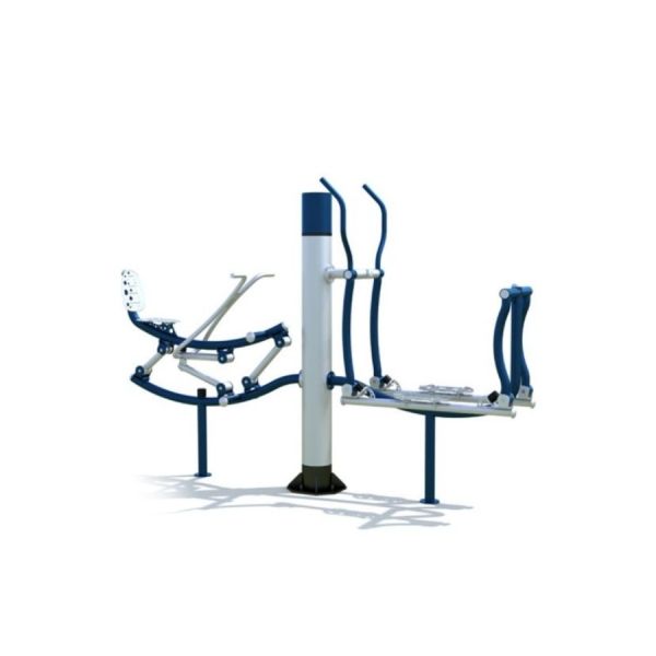 Équipement de fitness extérieur Set 8 en bleu et blanc.