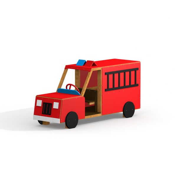 Structure de jeu rouge Fire brigade truck pour enfants.