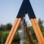 Single Swing with Tower single slide - structure en bois avec chaînes