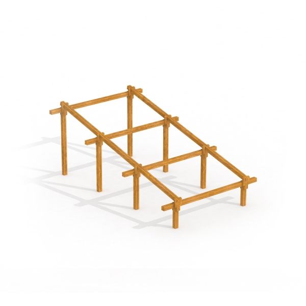 Échelle d’obstacles d’escalade en bois pour aire de jeux.