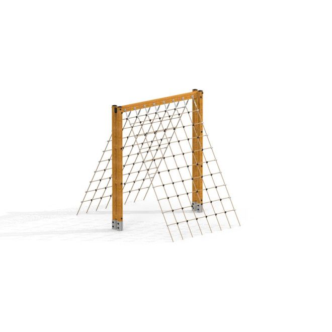 Équipement de jeu V-shape Net Large climbing net avec cadre en bois et filet de corde