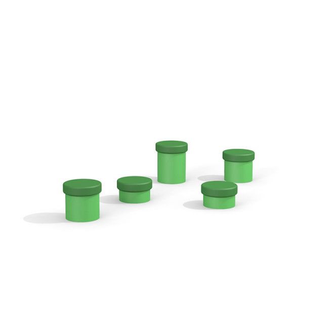 Équipement de aire de jeux Jumping pegs (5 pcs.) vert pour des activités d’équilibre et de coordination.