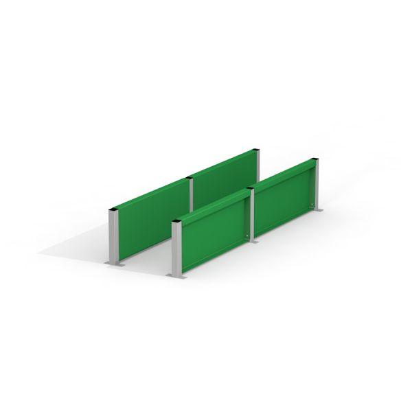 Barrières vertes Flipper set 2st pour terrain de jeu.