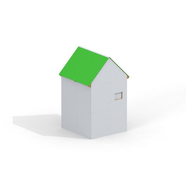 Maisonnette blanche avec toit vert - modèle Shelter.