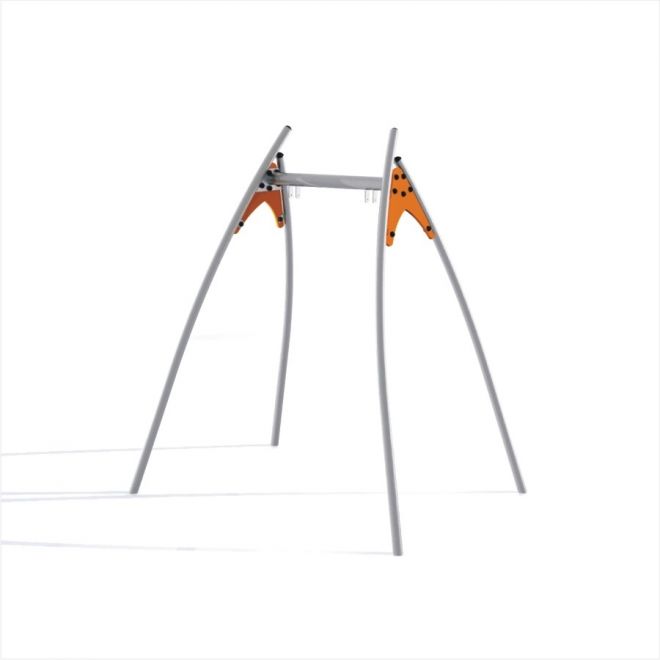 Metal Swing Frame (single swing) avec un accent orange sur fond blanc.