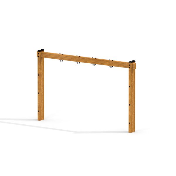 Swing Frame (double swing) en bois avec des supports métalliques pour fixer les balançoires.