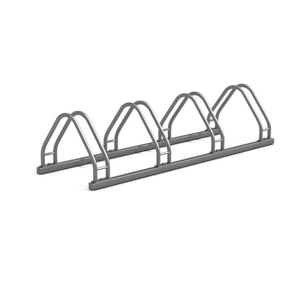 Support à vélos métallique Bike Parking III avec quatre emplacements.