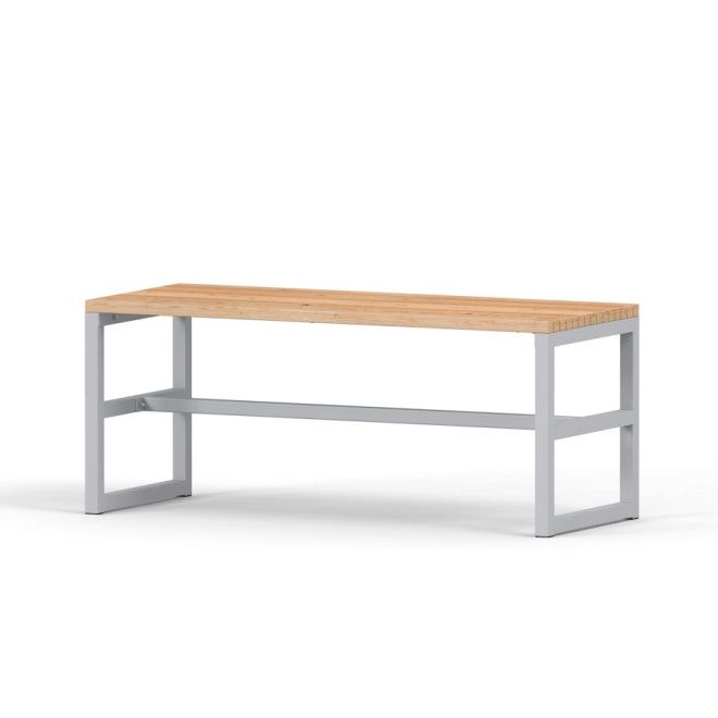 Kyoto Table avec plateau en bois et structure en métal pour sièges de terrain de jeu