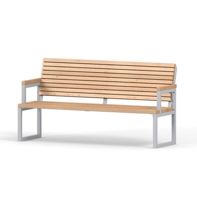 Banc en bois Kyoto Sofa avec structure en métal pour sièges de terrain de jeu