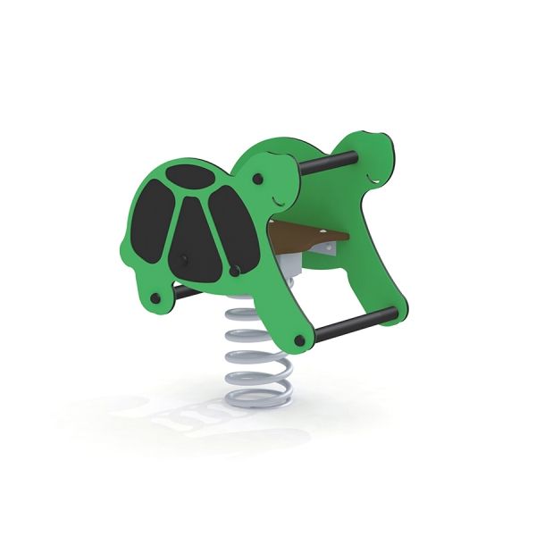 Turtle rocking porteur à ressort pour aires de jeux.