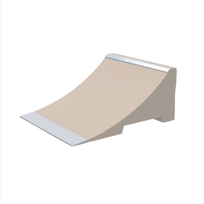 Jump-Ramp pour le skateboard et le BMX, beige avec bords métalliques
