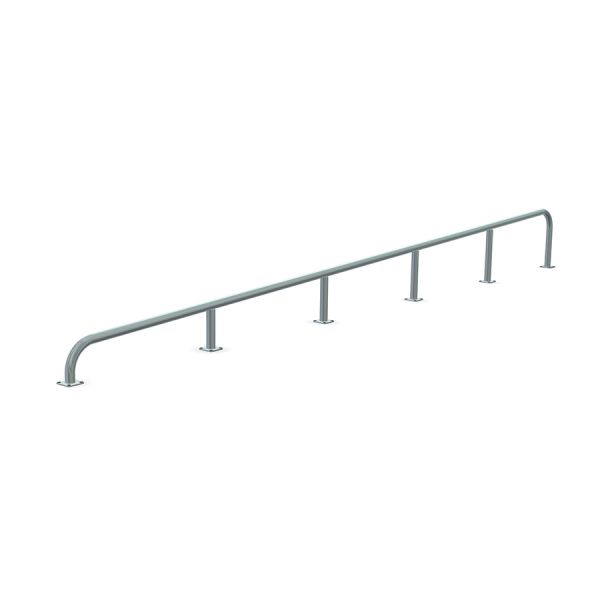 Barrière en acier Rail 25/60 pour aires de jeux.