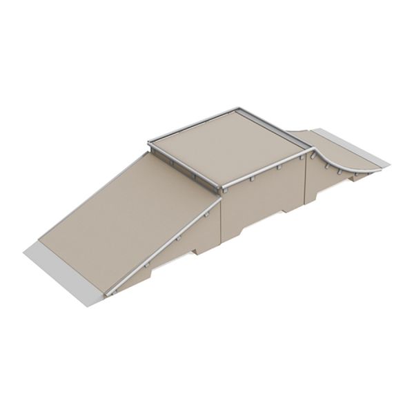 Rampe de skateboard Combination 8 avec plusieurs sections et garde-corps