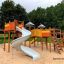 Structure de jeu extérieure : Space Station castle with slide pour les enfants.