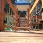 Space Station castle with slide pont en bois et filets d'escalade